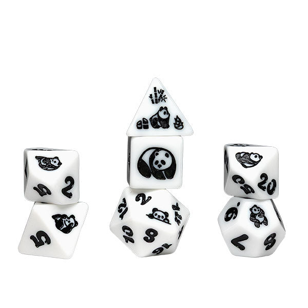 Sirius Dice: 7-Die Set Animals - Moon Panda