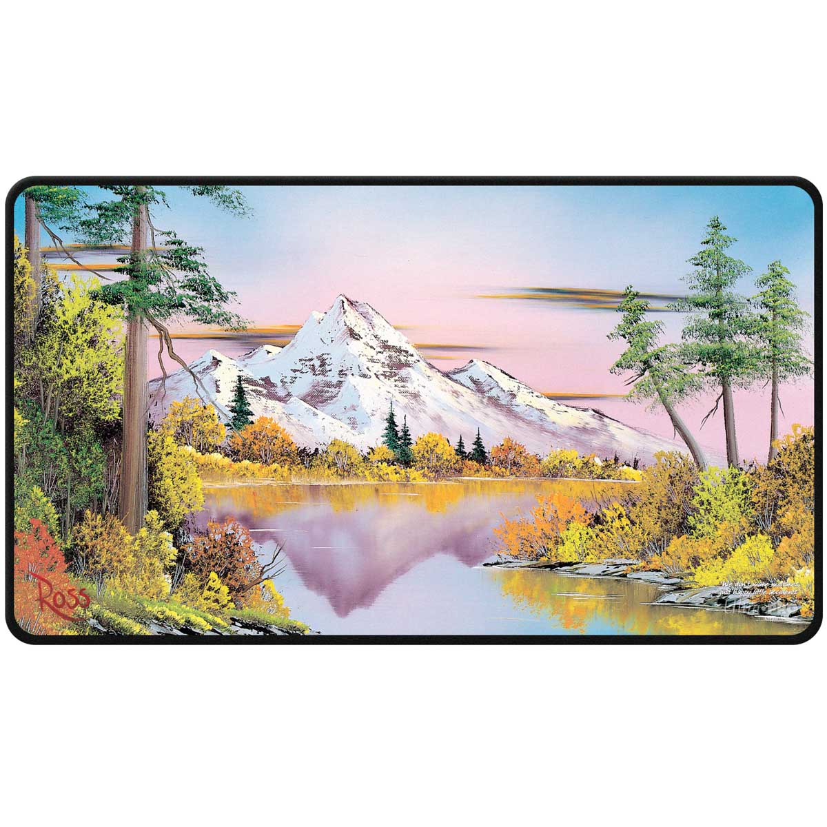 Magic Playmat: Black Stitched- Bob Ross Mighty Mountain Lake