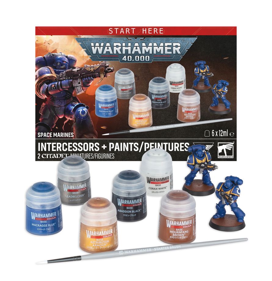 Warhammer 40,000 Start Here: Space Marine Intercessors + Paints