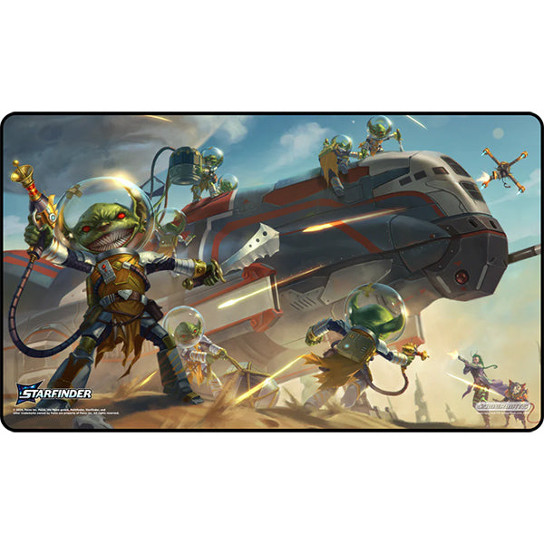 MTG Playmat Black Stitched- Goblin Starship