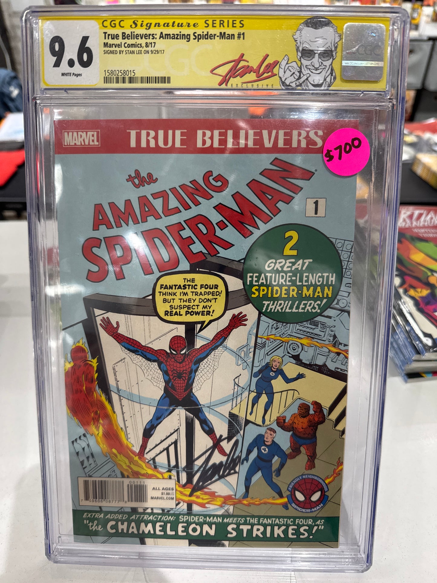 True Believers: Amazing Spider-Man #1 - 9.6 Slab Signed by Stan Lee