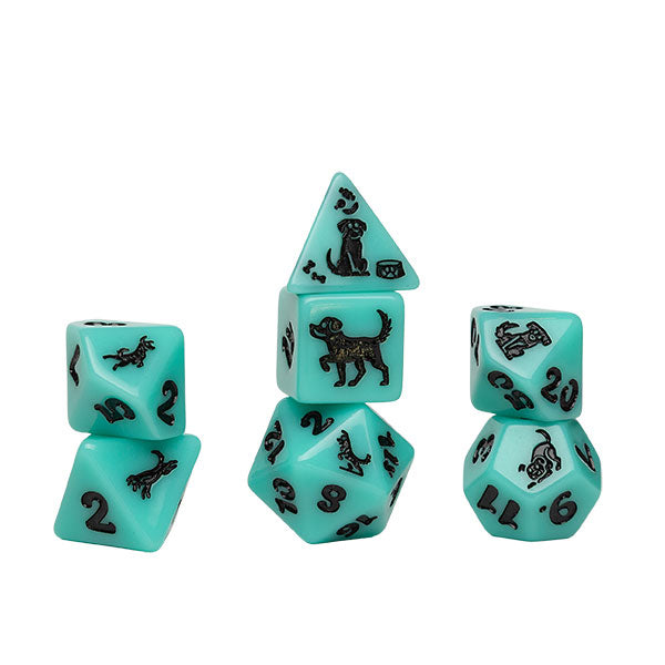 Sirius Dice: 7-Die Set Animals - Seafoam Shepherd