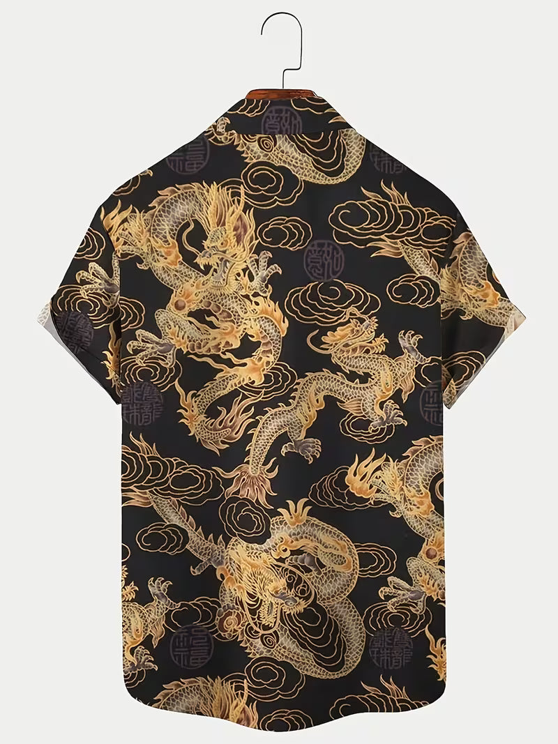 Vintage Dragon Totem Short Sleeve Hawaiian Shirt - 2XL