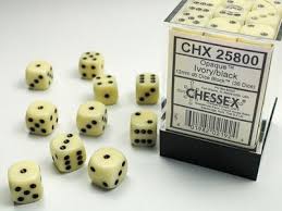 12mm D6 Dice Block War Pips Opaque