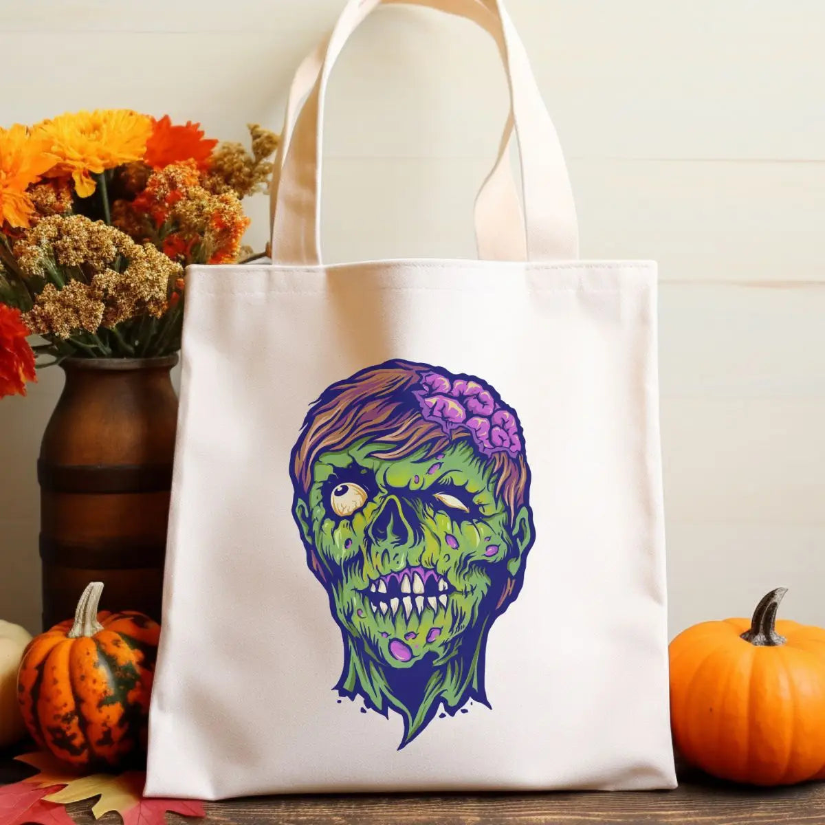 Zombie Halloween Retro Trick or Treat - Tote Bag