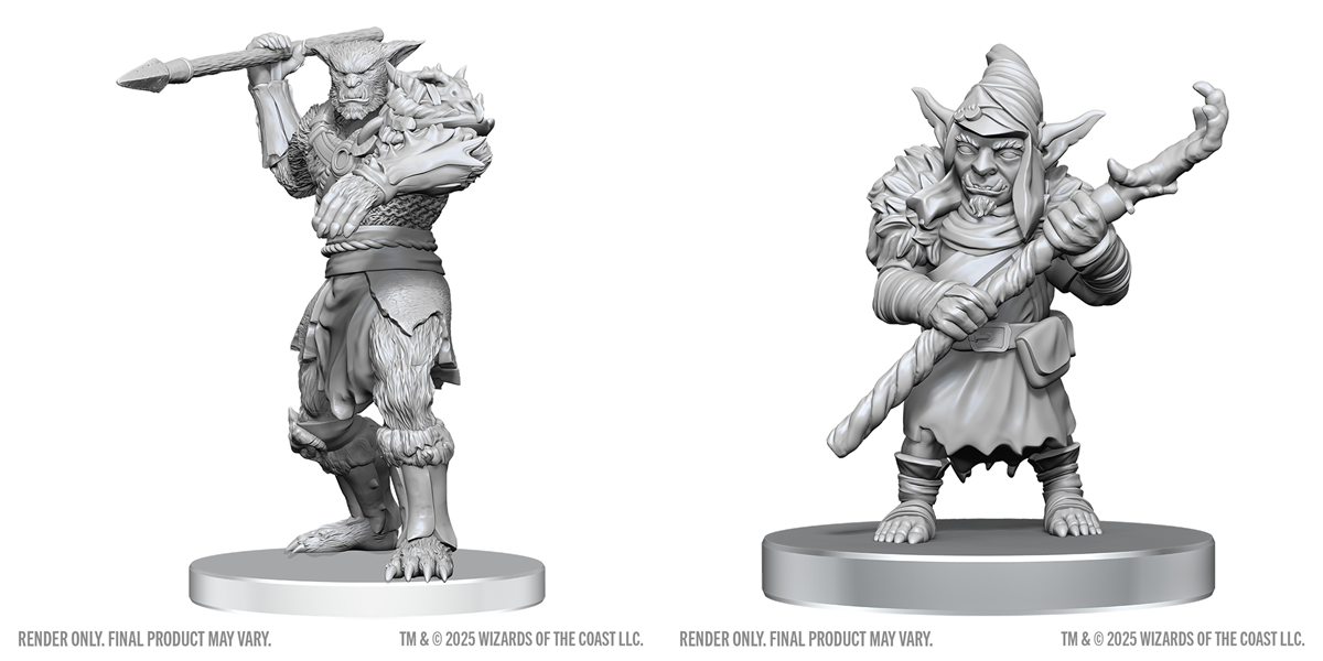D&D: Nolzur`s Marvelous Unpainted Miniatures - Bugbear Stalker & Goblin Hexer