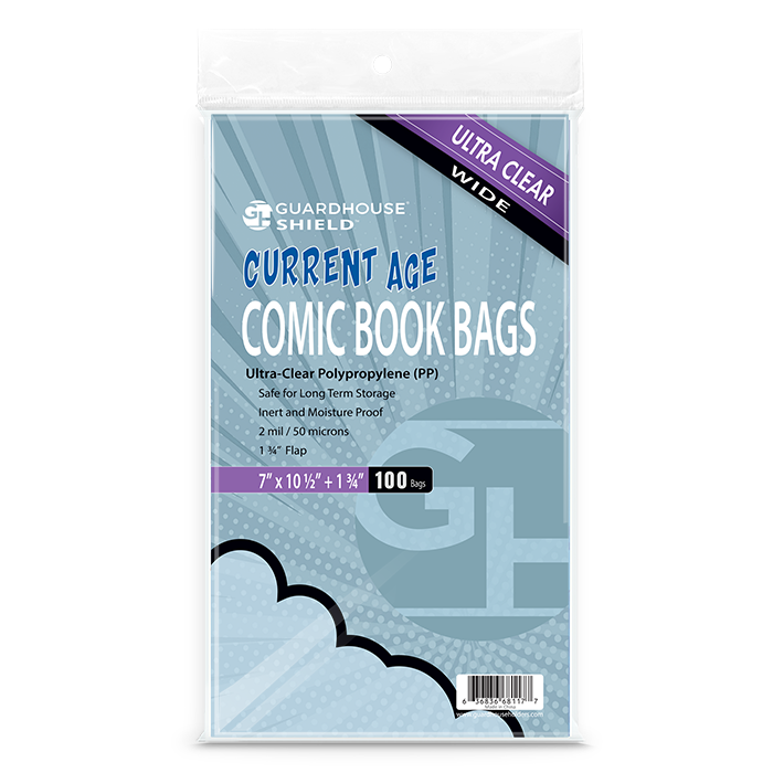 Shield Bag for Thicker Current Comic Books (Wide Size) - 7 x 10 1/2