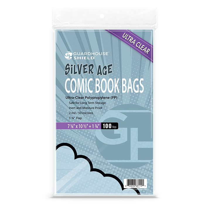 Guardhouse: Silver Resealable Comic Book Bag (Regular Size) - 7 1/8 x 10 1/2