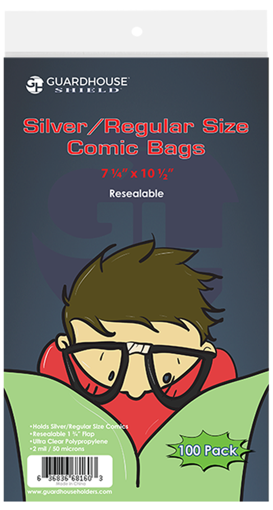 Silver Resealable Comic Book Bag (Wide Size) - 7 1/4 x 10 1/2