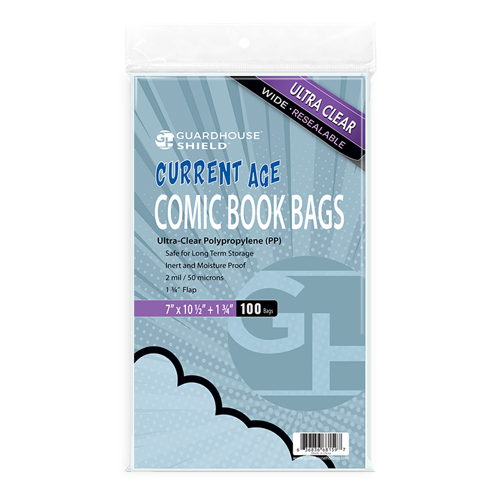 Shield Resealable Bag for Current Comic Books (Wide Size) 7 x 10.5"