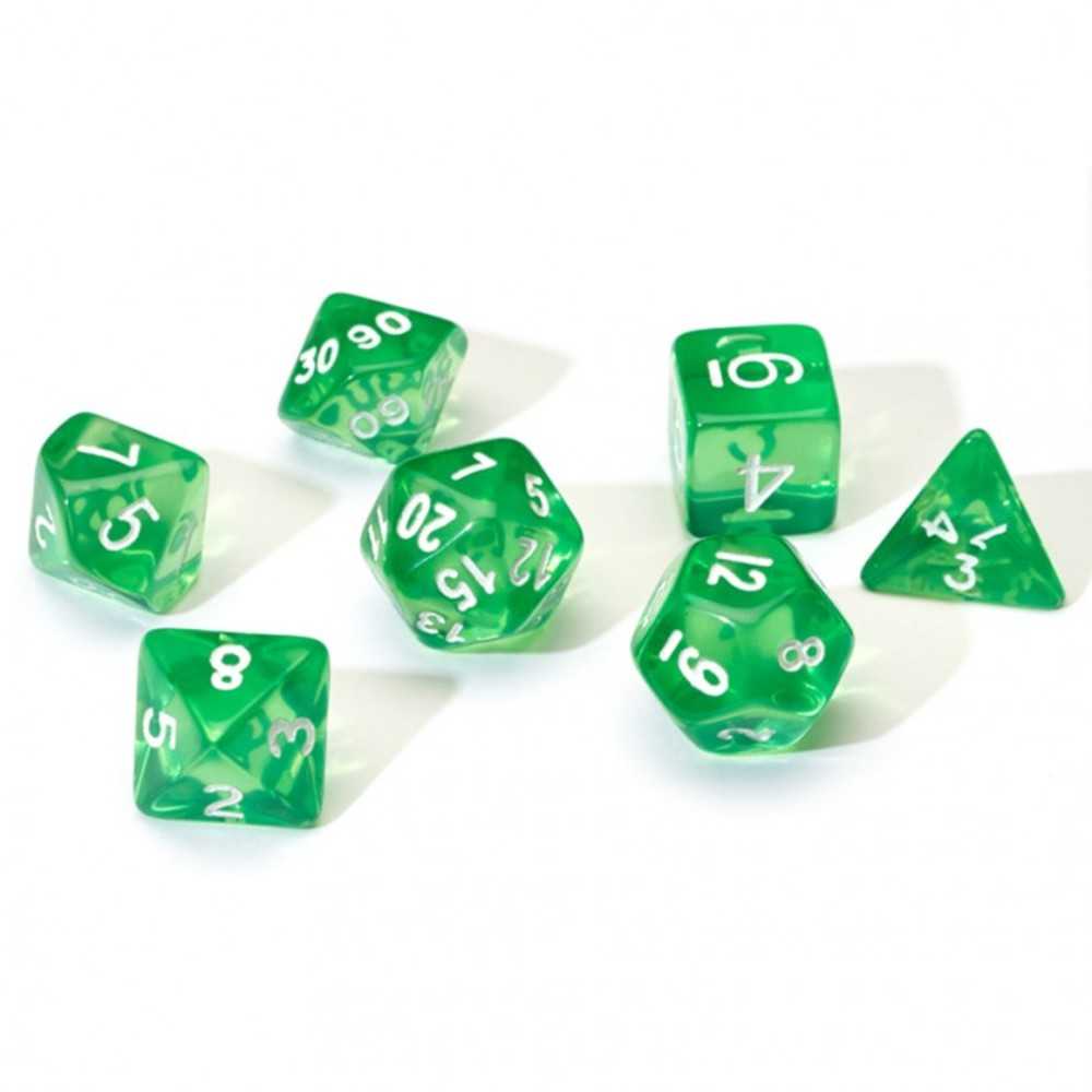 RPG Dice Set (7): Translucent Green