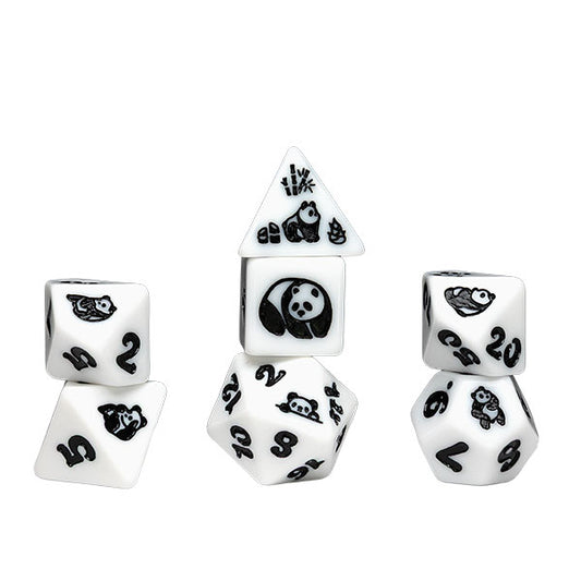 Sirius Dice: 7-Die Set Animals - Moon Panda