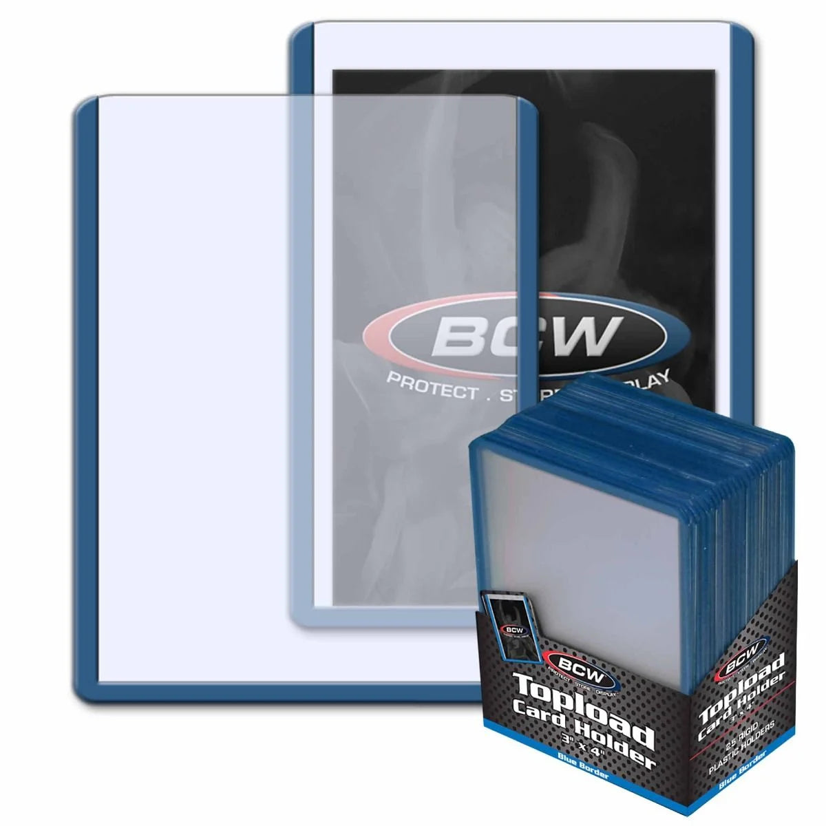 BCW: 3x4 Topload Card Holder - Blue Border
