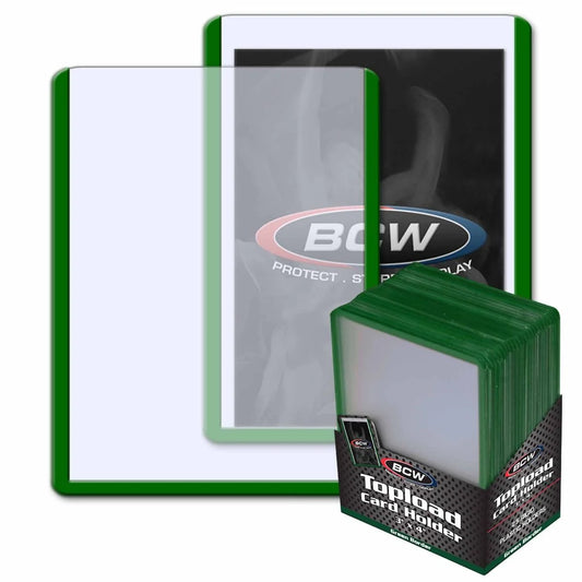 BCW: 3x4 Topload Card Holder - Green Border