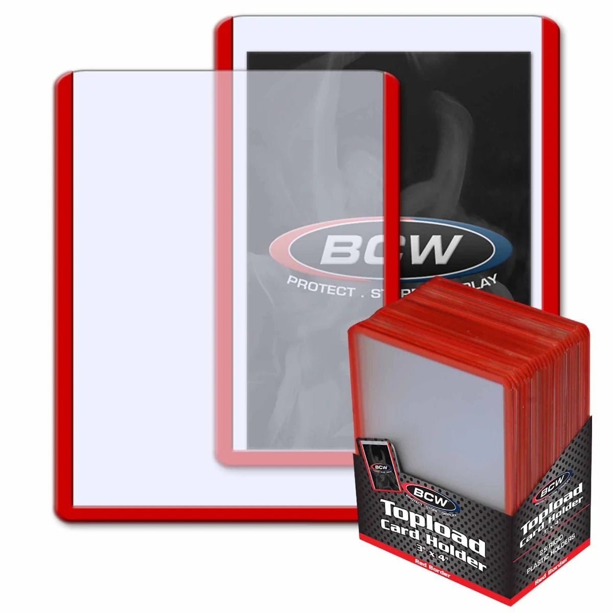 BCW: 3x4 Topload Card Holder - Red Border