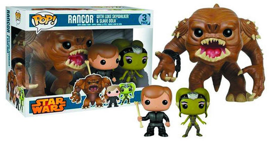 VAULTED Funko POP! Star Wars: Rancor with Luke Skywalker & Slave Oola, Exclusive