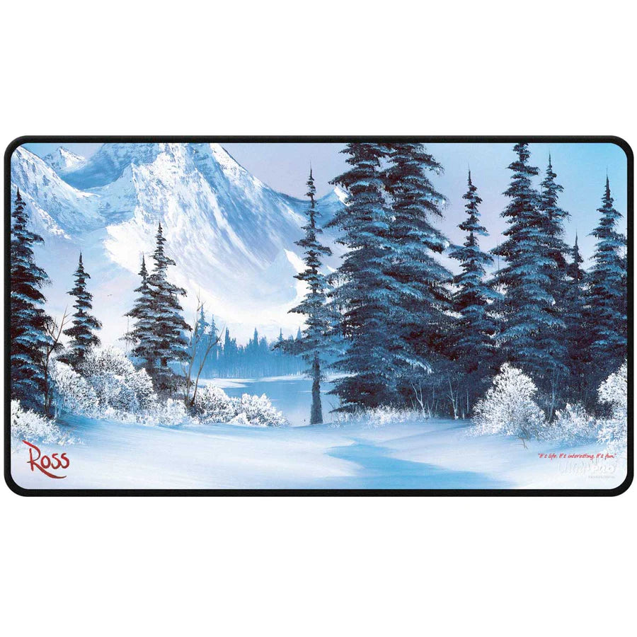 Playmat: Bob Ross - Winter Paradise Black Stitched