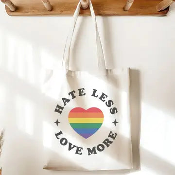 Hate Less Love More Canvas Tote Bag