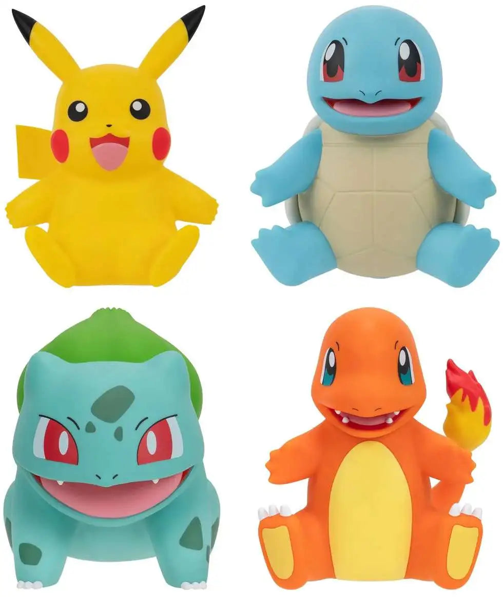 Pokemon Select Series Bulbasaur, Squirtle, Pikachu & Charmander 8-Inch Figure 4-Pack [Deluxe Vinyl]