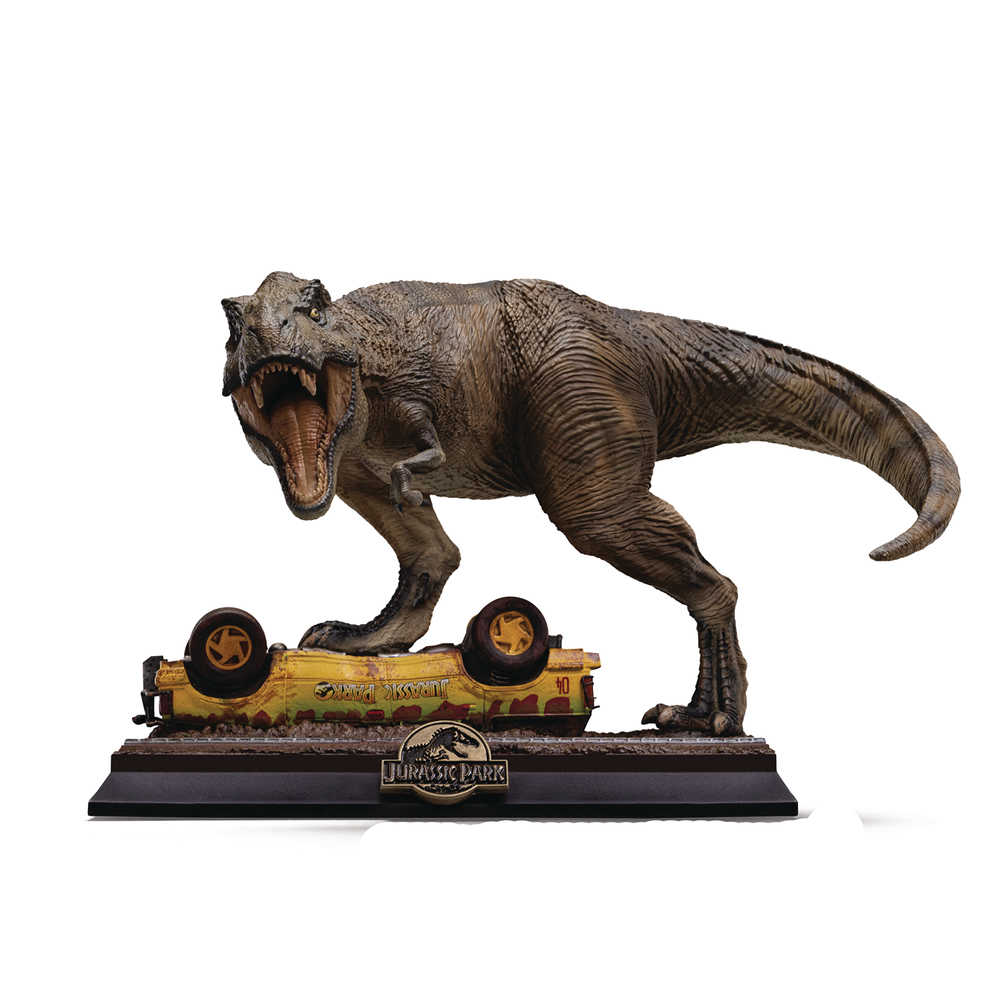Jurassic Park T-Rex Attack Icon Statue