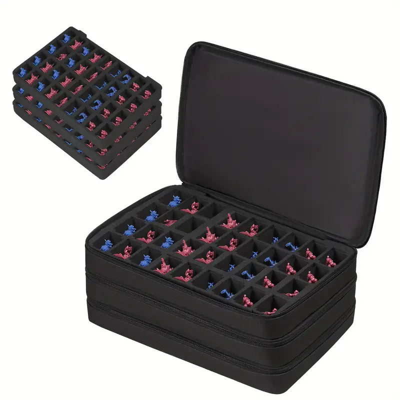 Durable Nylon Miniature Storage Case - 108-Slot Organizer for 40K, Dungeons & Dragons Figures