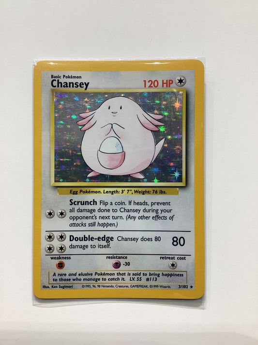 Chansey (3/102) Base Set - Unlimited Holo Rare
