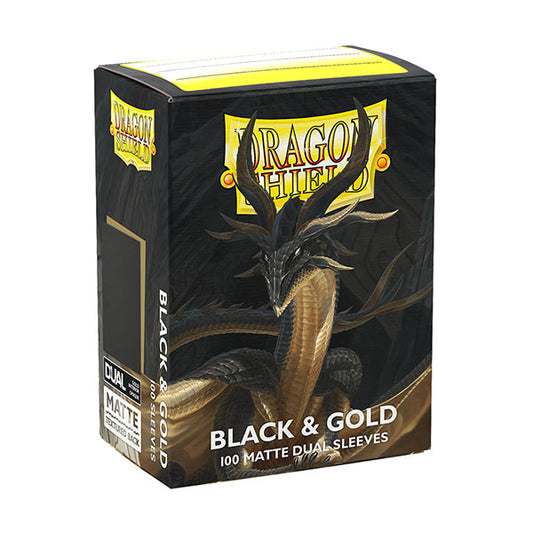 Dragon Shield Dual Matte sleeves - Black & Gold, 100 ct