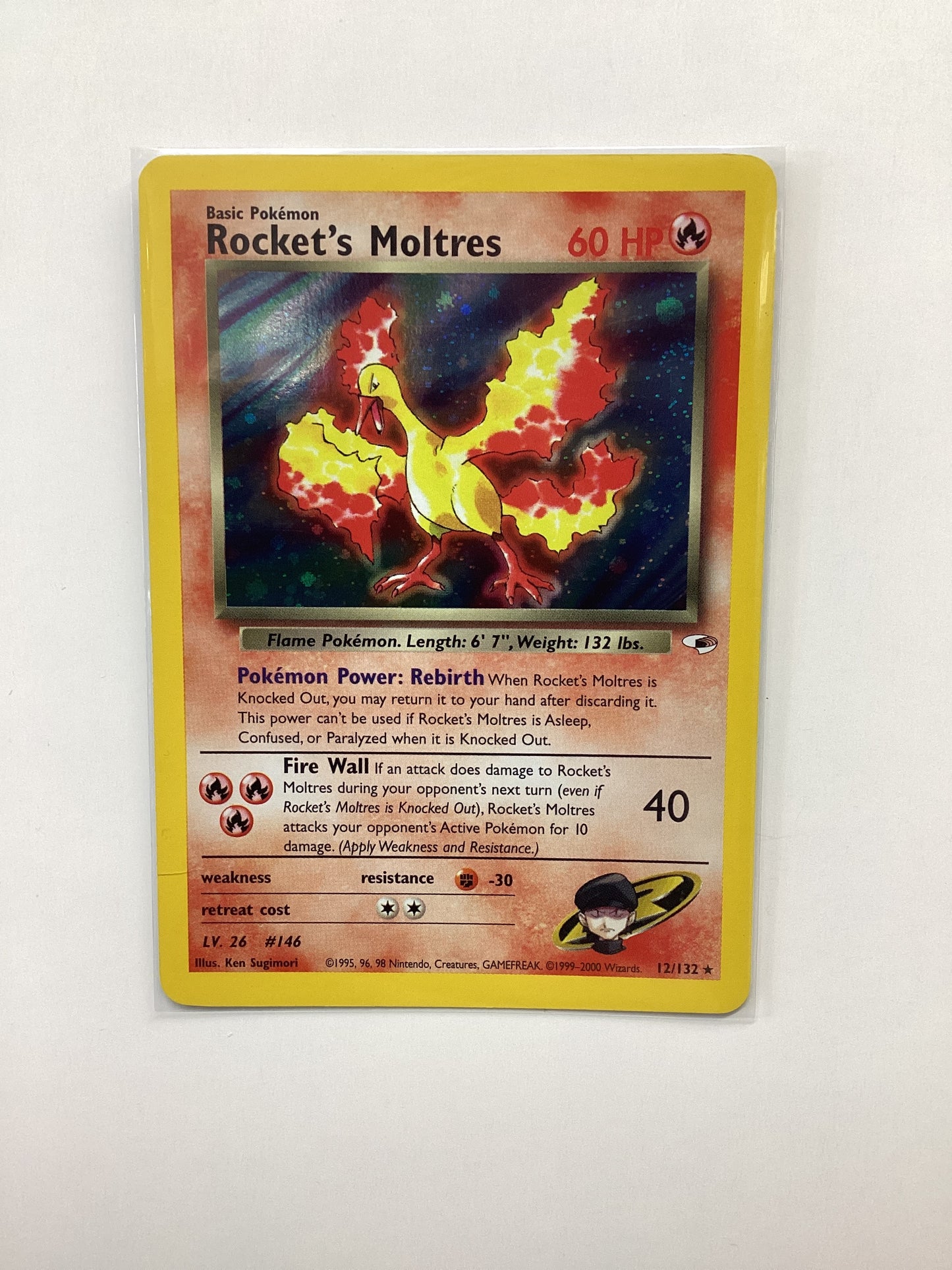 Rocket's Moltres (12/132) Gym Heroes - Holo Rare