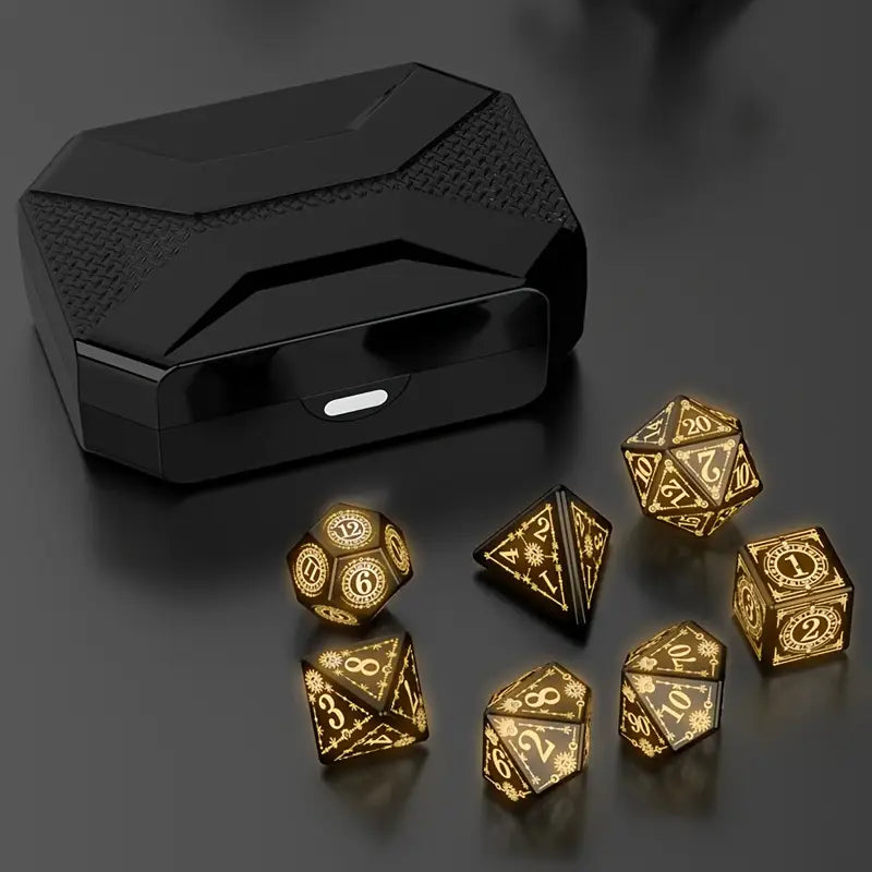 Red Blue Green Light Atmosphere Dice, 7 Rechargeable Dice