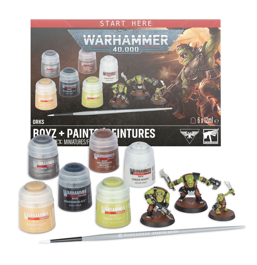 Warhammer 40,000 Start Here: Ork Boyz + Paints