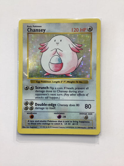 Chansey (3/102) Base Set SHADOWLESS - Holo Rare