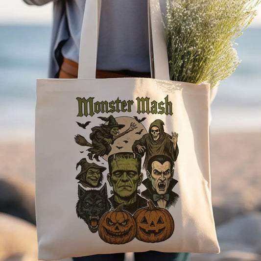 Monster Mash Halloween Dracula Frankenstein - Tote Bag
