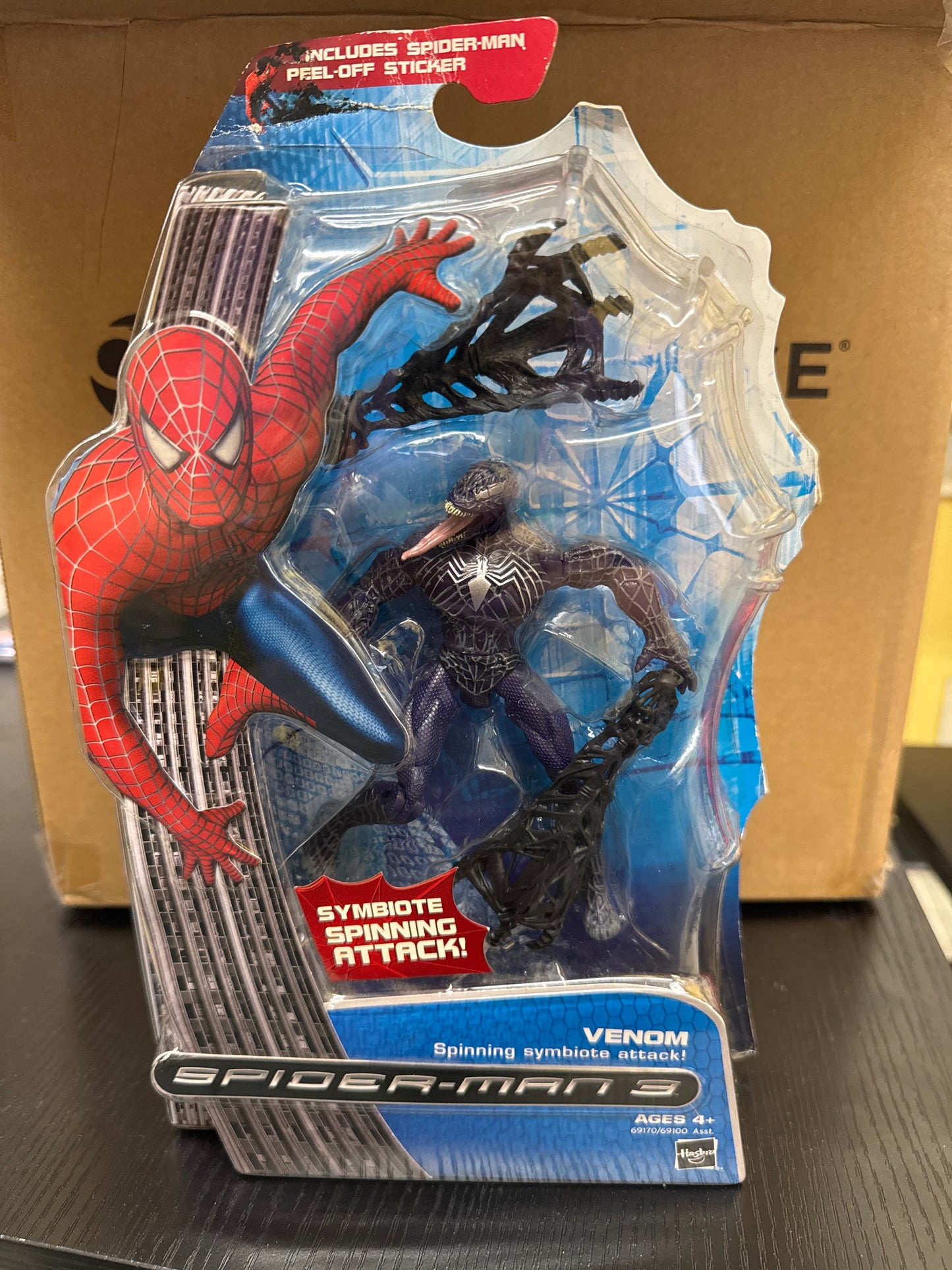 Marvel Spider-Man Movie 3 Venom (2007) Figure w/ Spinning Symbiote Attack Hasbro