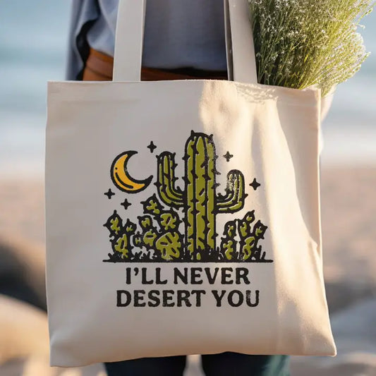 I'll Never Desert You Boho Western Canvas Tote Bag