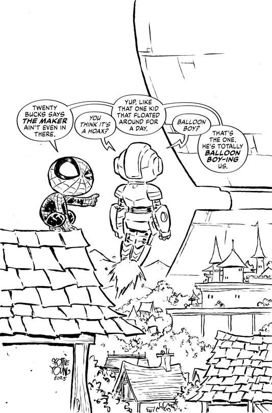 Ultimate Endgame #1 Skottie Young Black And White Full Art Variant
