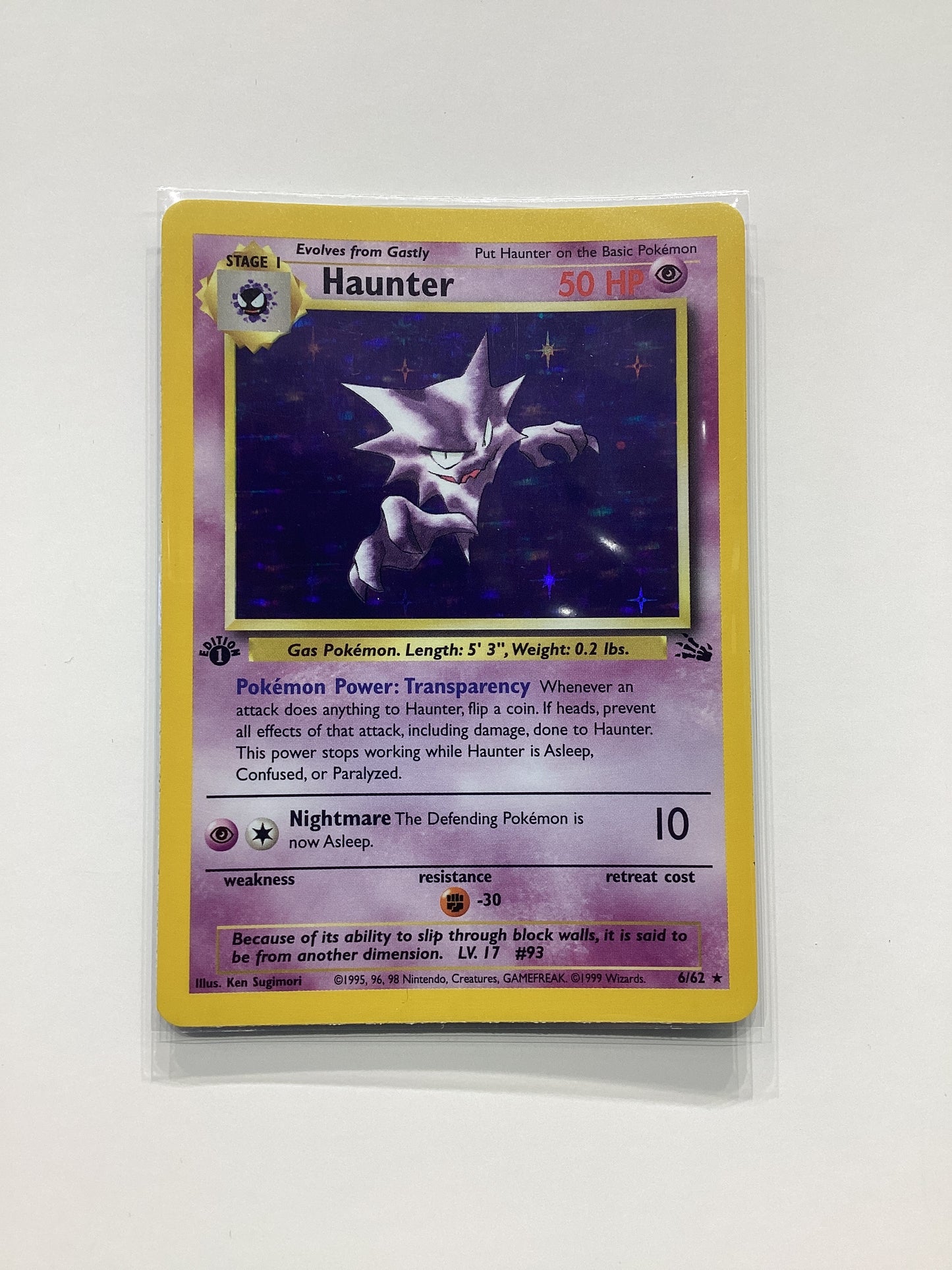 Haunter (6/62) Fossil - 1st Edition Holo