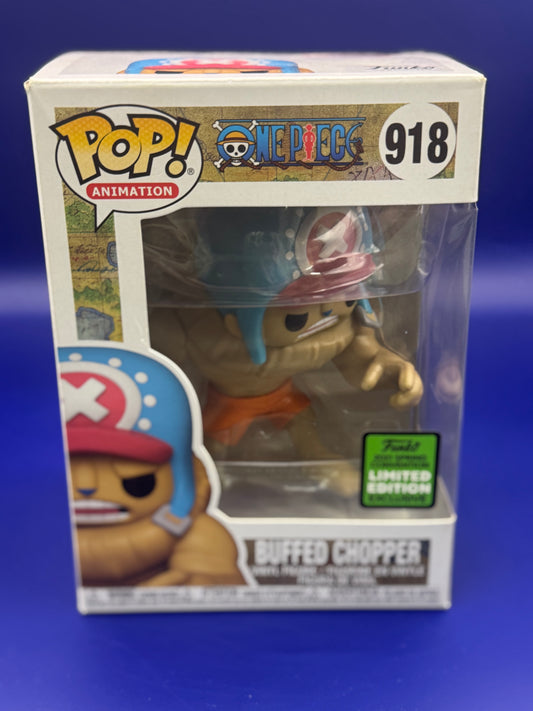 Funko Pop!  Buffed Chopper 918  Spring Convention 2021 Exclusive Sticker w/ hard protector