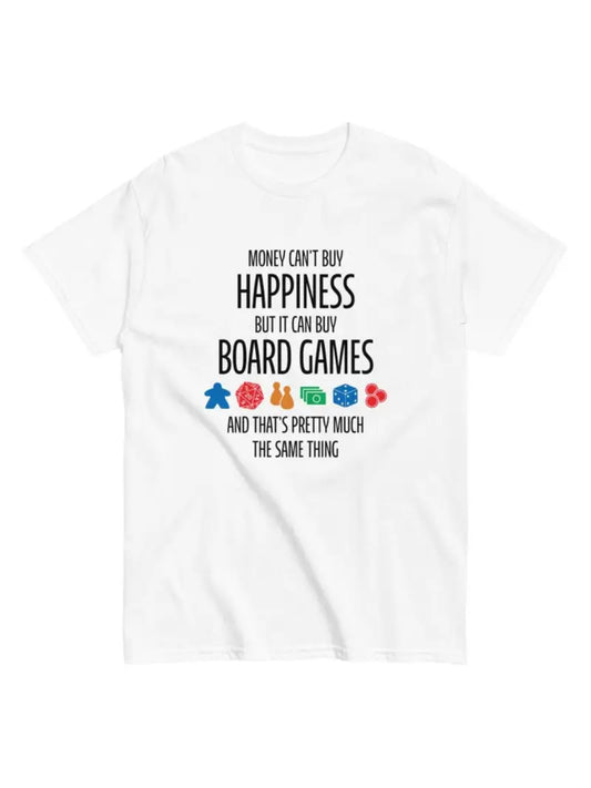 Happiness Board Games T-shirt- White- M