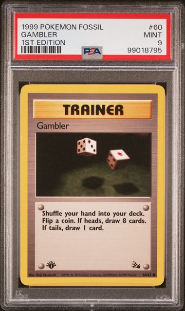 PSA 9 Gambler (60/62) Fossil - 1st Edition