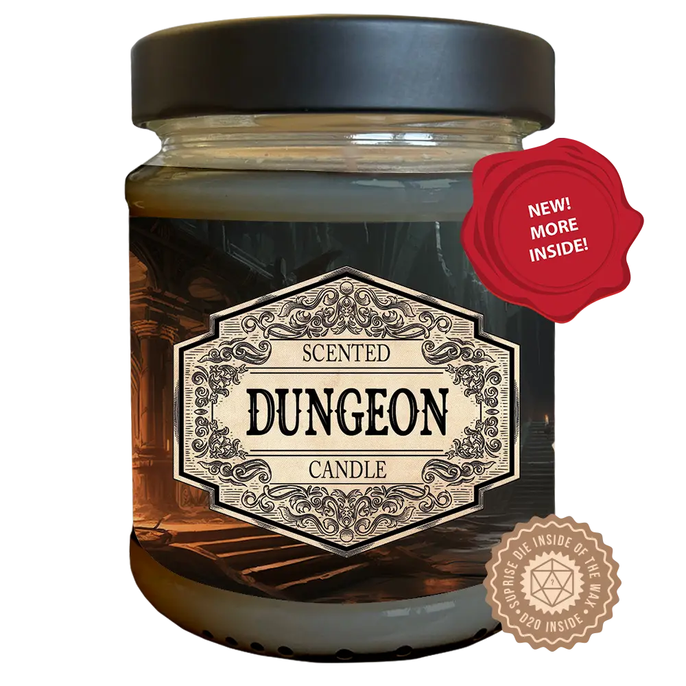 Scented Candle Dungeon with Surprise D20 Dice