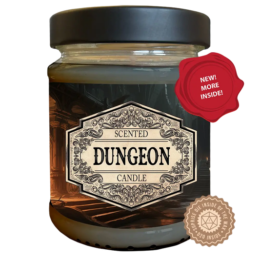 Scented Candle Dungeon with Surprise D20 Dice