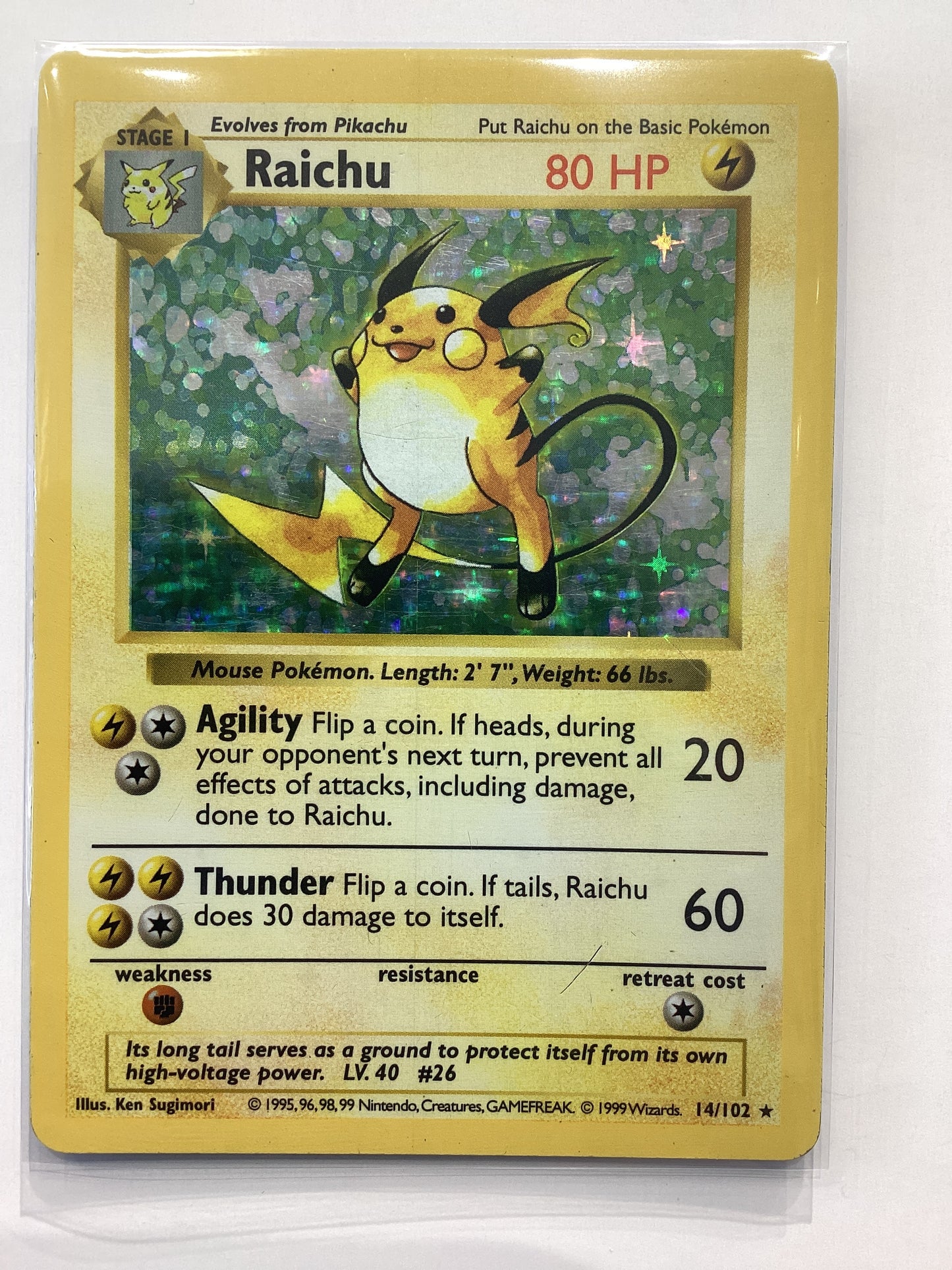 Raichu (14/102) Base Set SHADOWLESS - Holo Rare
