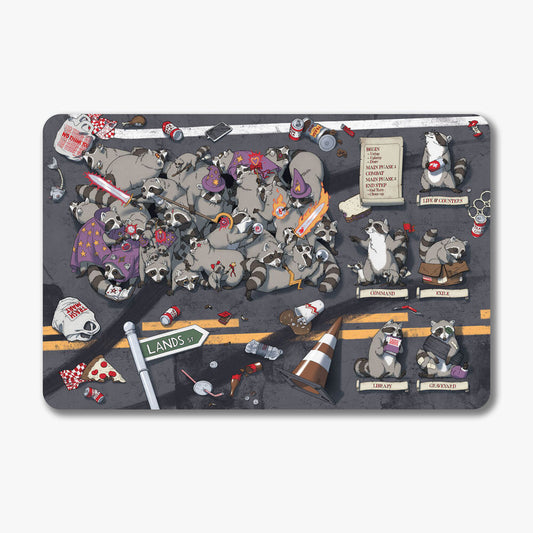World of Trash - Raccoons - Mammal Mayhem Playmats