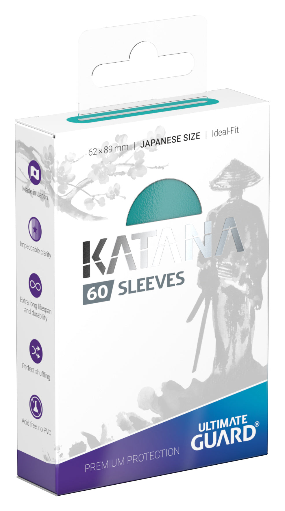 Katan Japanese size sleeves, turquoise , 60 ct