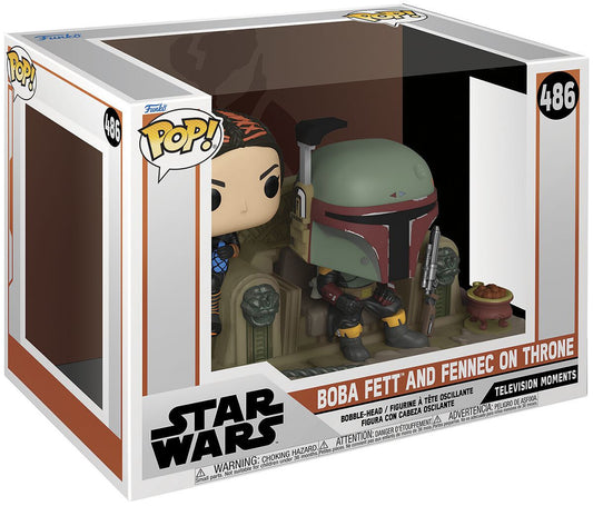 Funko Pop! Star Wars TV Moments The Mandalorian Boba Fett Fennec on Throne