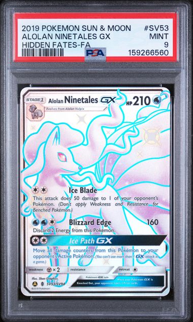 Alolan Ninetales GX (#SV53) Hidden Fates - PSA Mint 9