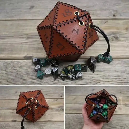 Leather Dice Bag Waterproof Dice Packing Bag
