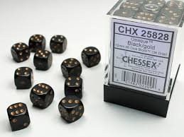 12mm D6 Dice Block War Pips Opaque