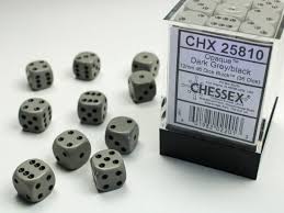 12mm D6 Dice Block War Pips Opaque