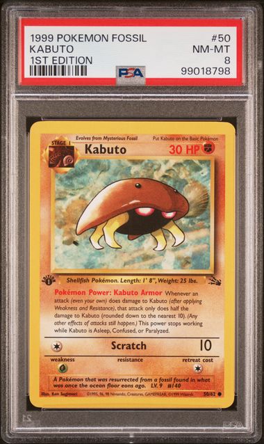 PSA 8 Kabuto (47/62) Fossil - 1st Edition